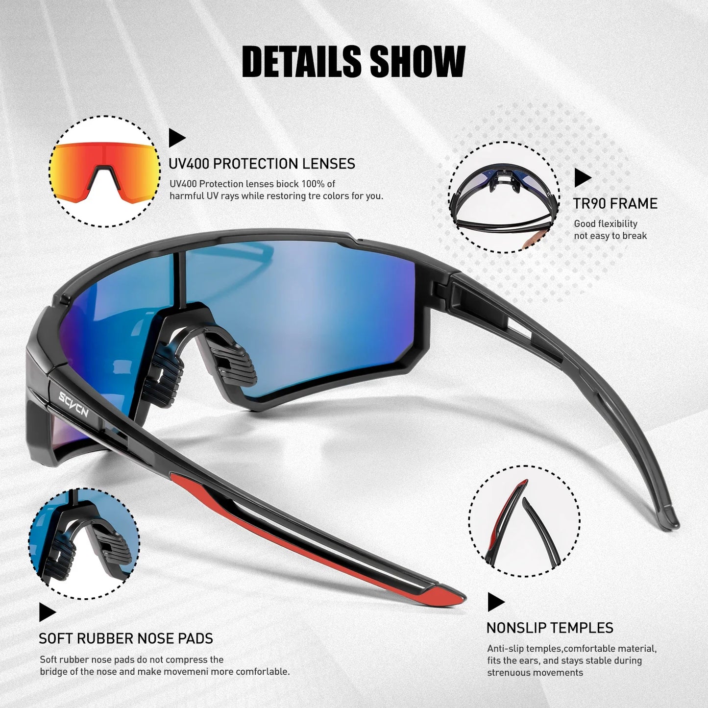 Fashion Sunglasses for Men Sport Cycling Glasses Bike Bicycle Hiking Camping Golf UV400 Protection Glasses Women Baseball