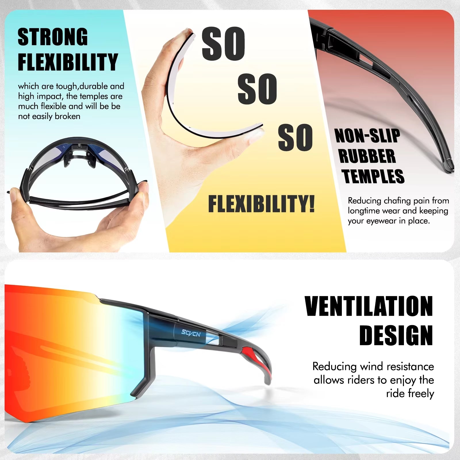 Fashion Sunglasses for Men Sport Cycling Glasses Bike Bicycle Hiking Camping Golf UV400 Protection Glasses Women Baseball